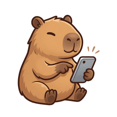 Capy with a phone